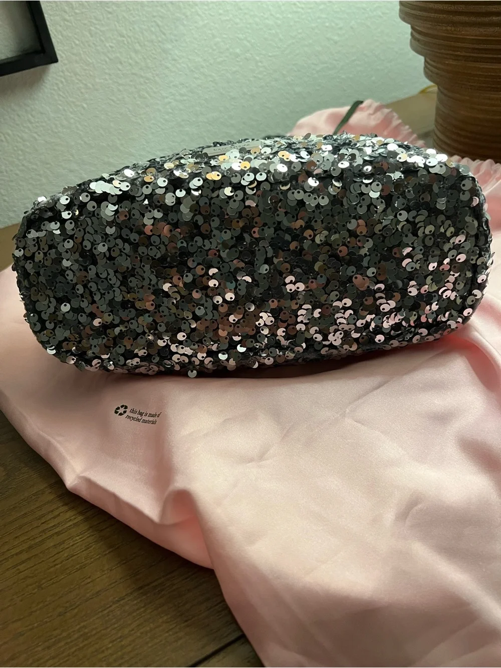 kate spade Silver Sequin Kiss-Lock Crossbody Bag
